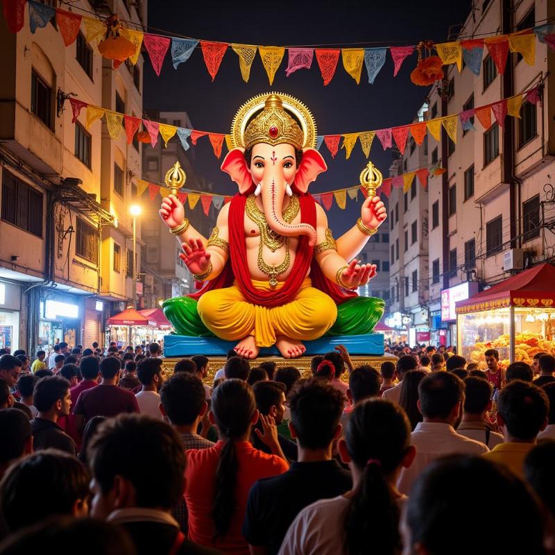 Festive atmosphere at Khairatabad Ganesh