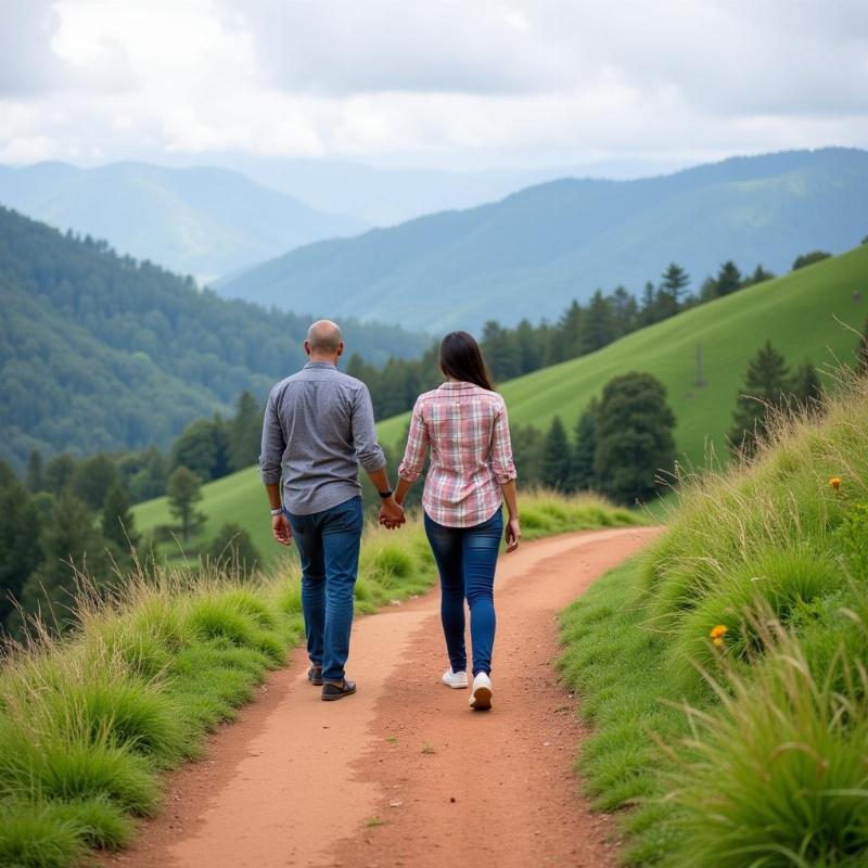 Couple enjoying honeymoon in Kodaikanal