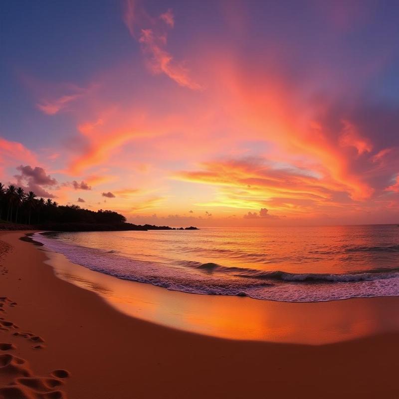 Kovalam Beach Sunset Panorama