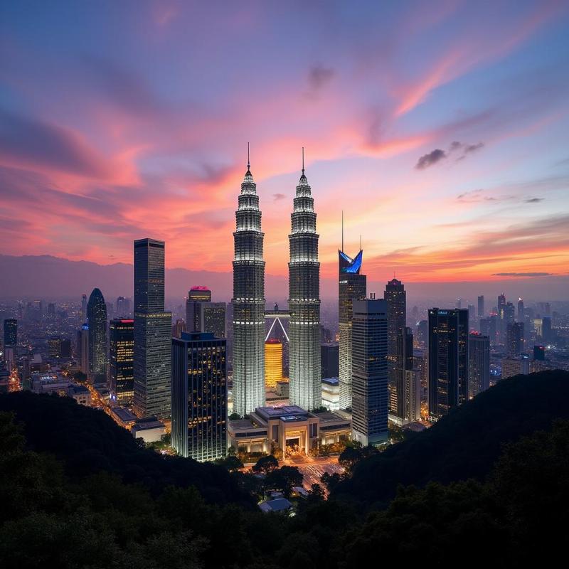 Kuala Lumpur Cityscape with Petronas Twin Towers