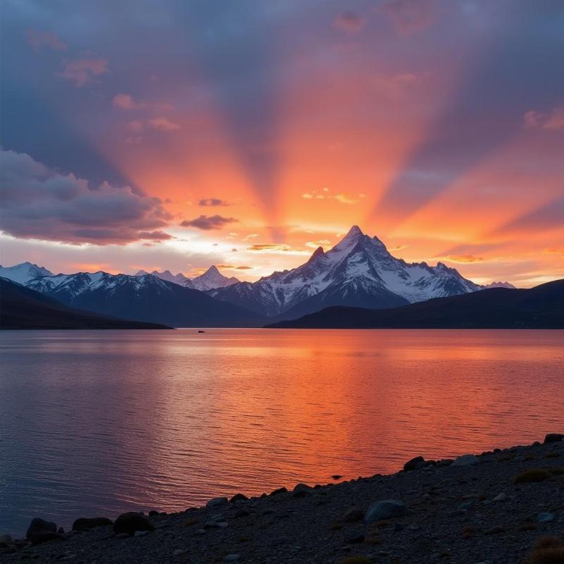 Sunrise over Lake Manasarovar