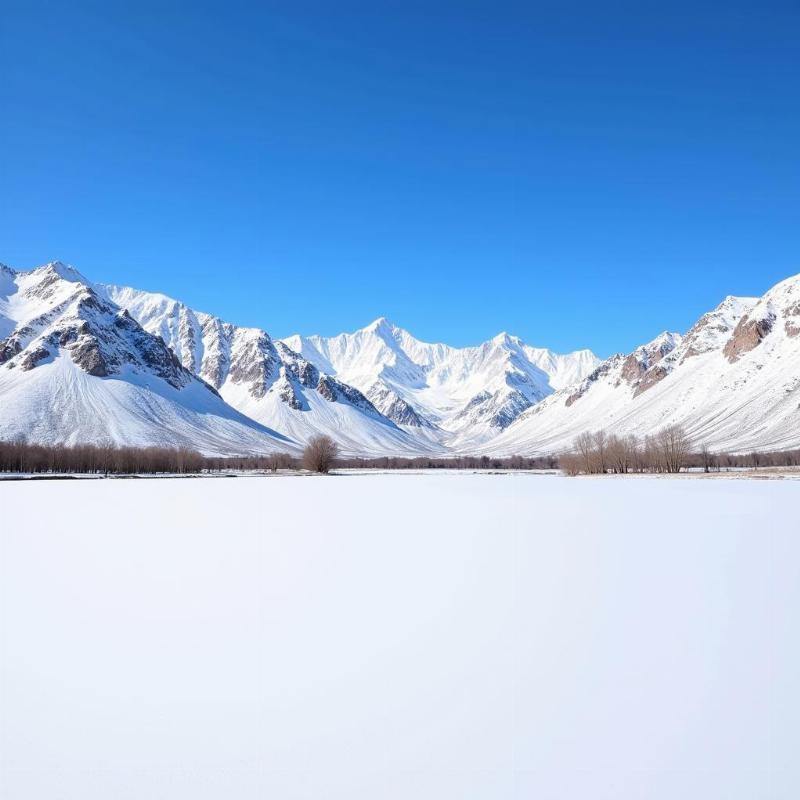 Leh Ladakh winter snowfall: A picturesque view of snow-covered mountains and valleys.