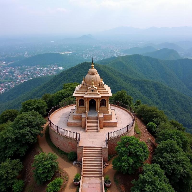 Aerial view of Maihar Sharda Devi Temple