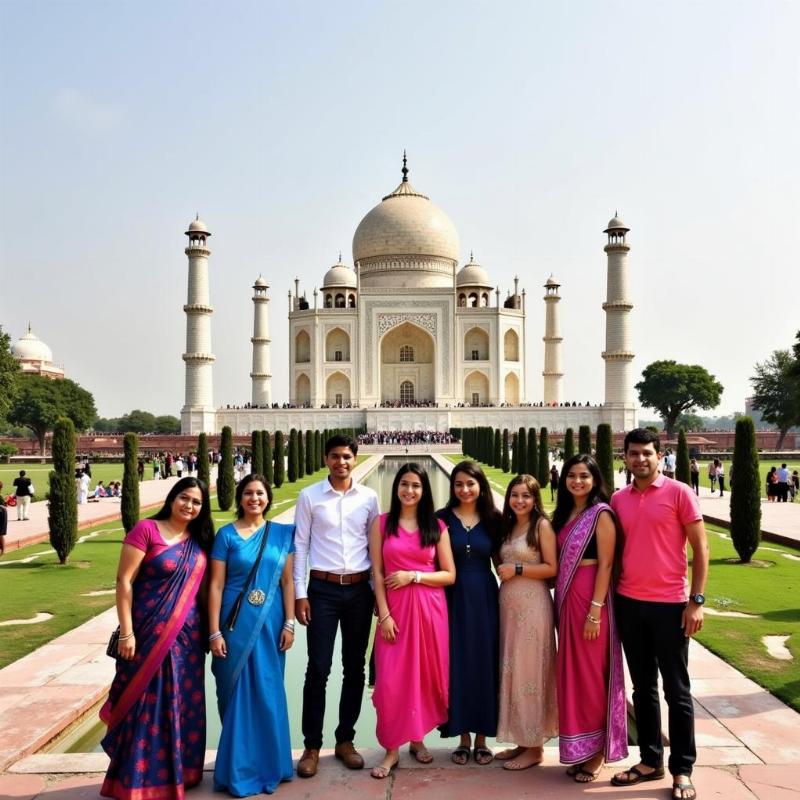 Group Tour at the Taj Mahal with Meena Tours & Travels