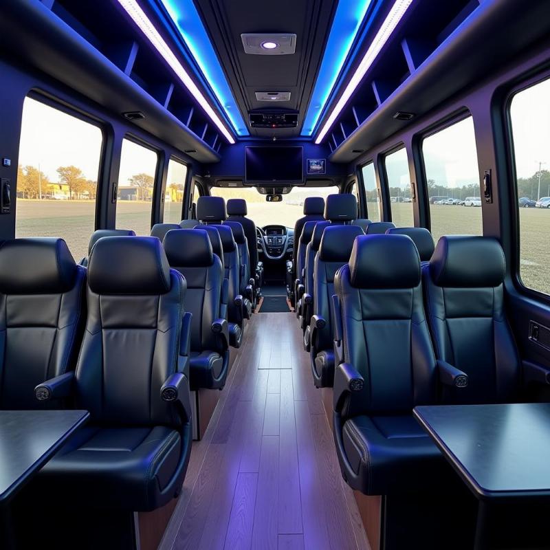 Spacious and Luxurious Interior of a Mercedes Benz Tour Bus