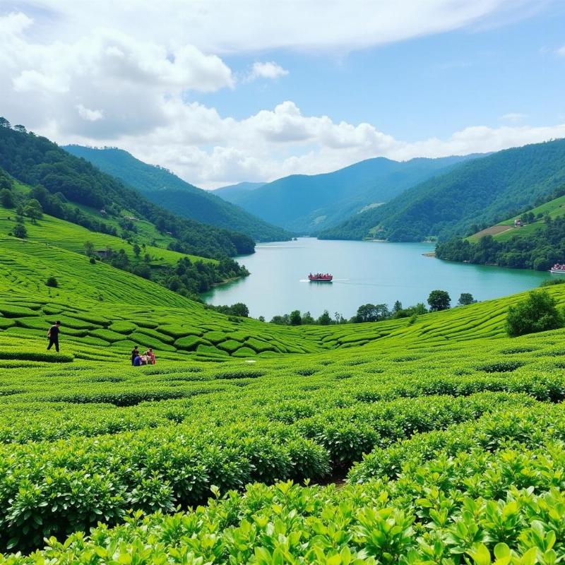 Munnar tea gardens and Mattupetty Dam