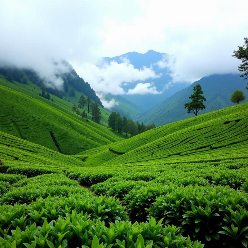 Vast tea plantations in Munnar