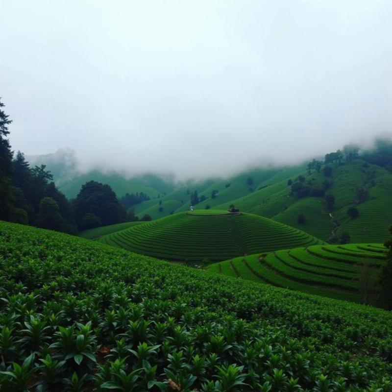 Munnar Tea Plantations in Mist