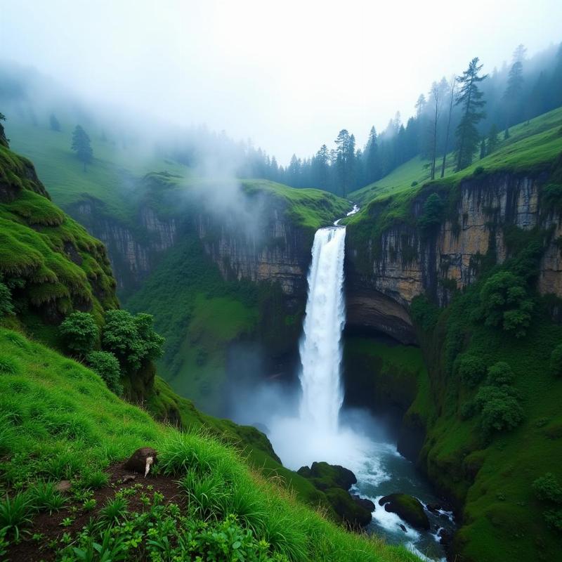 Munnar Waterfall in Monsoon