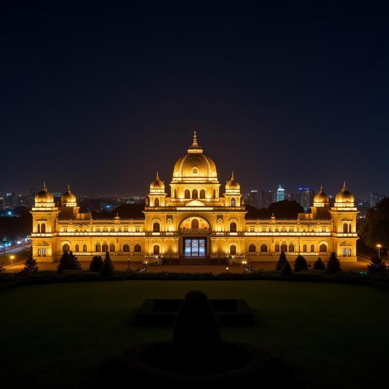 Mysore Palace illuminated at night