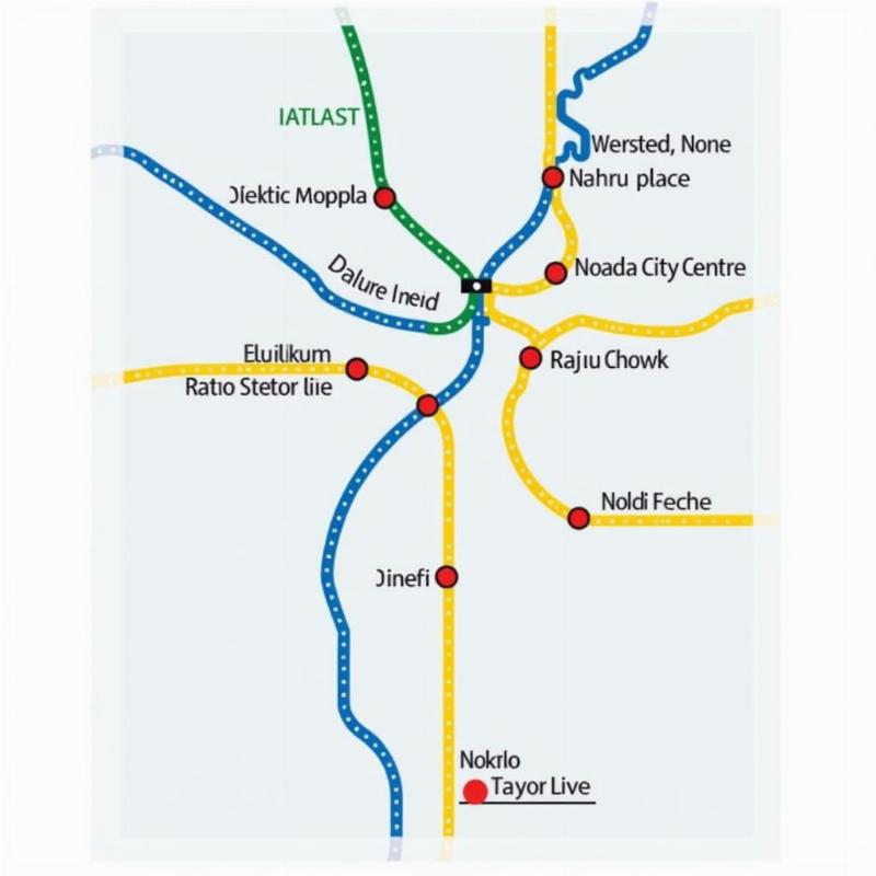 Noida to Nehru Place Metro Map