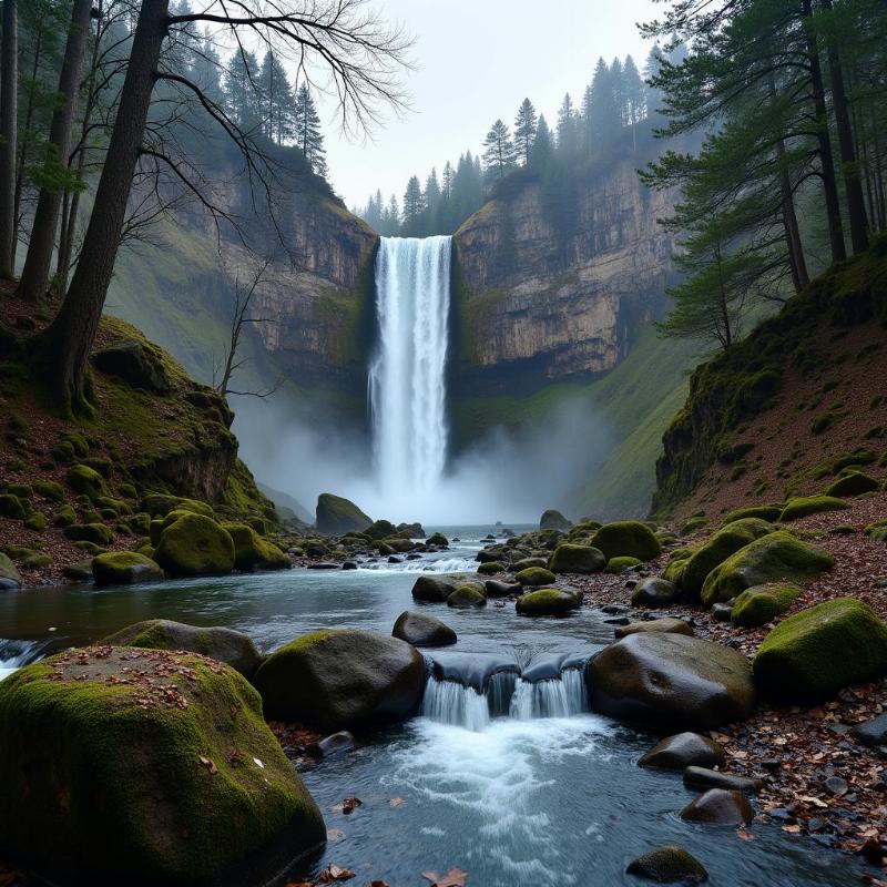 Pachmarhi Bee Falls in Winter