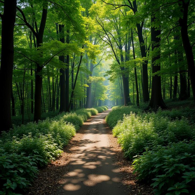 A peaceful path through a forest