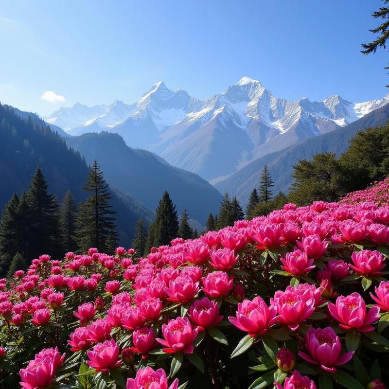 Pelling in Spring: Rhododendron Bloom and Majestic Kanchenjunga Views