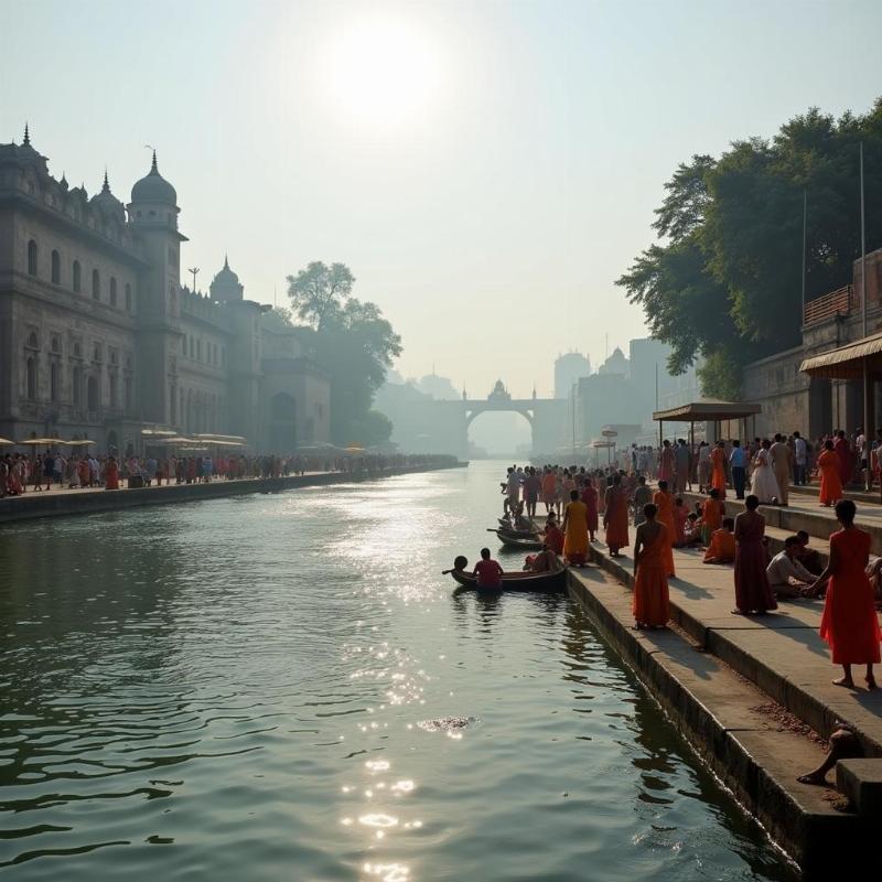 Phalgu River in Gaya, India