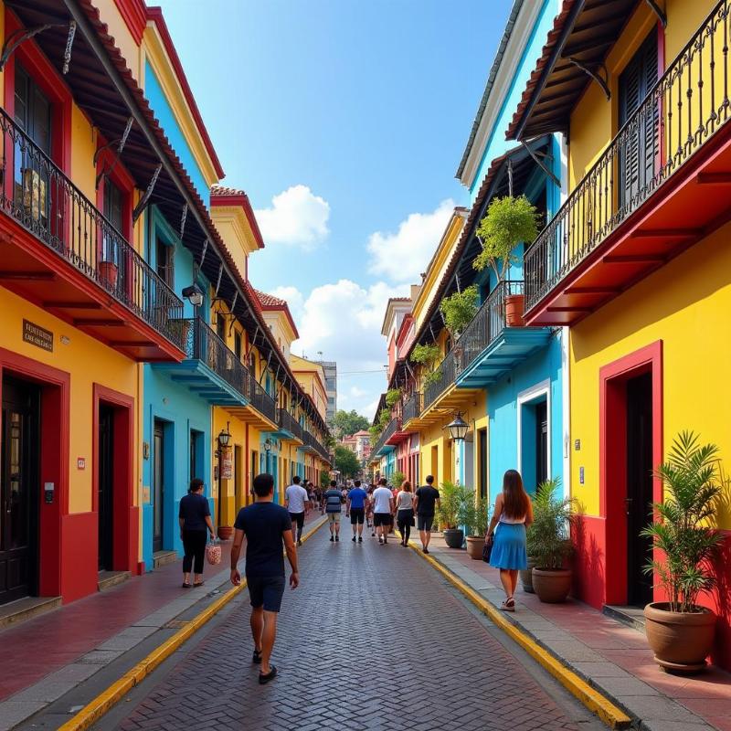 Exploring the colorful streets of the French Quarter in Pondicherry