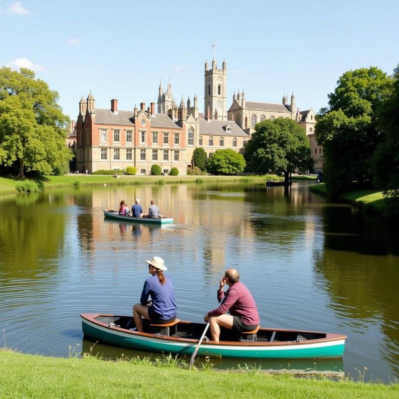 Punting on the River Cam in Cambridge