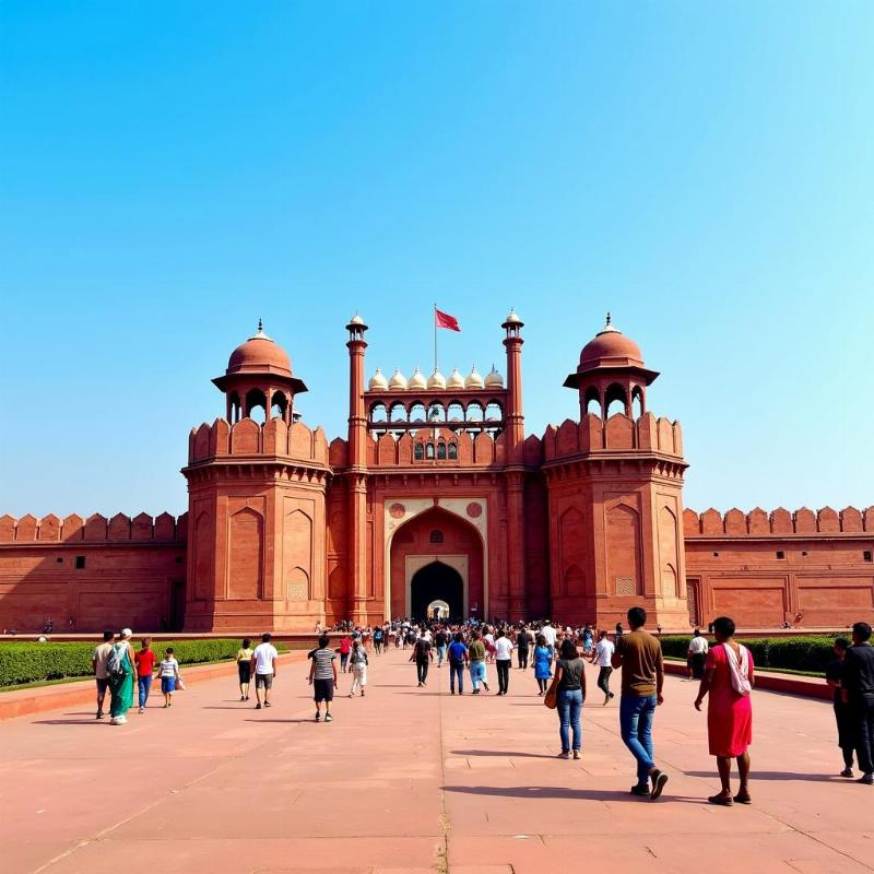 Red Fort Near Chawri Bazaar Metro Station