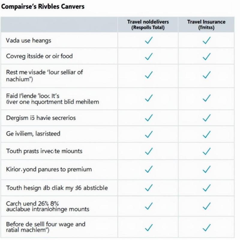 Reliance General Travel Insurance Plans Comparison