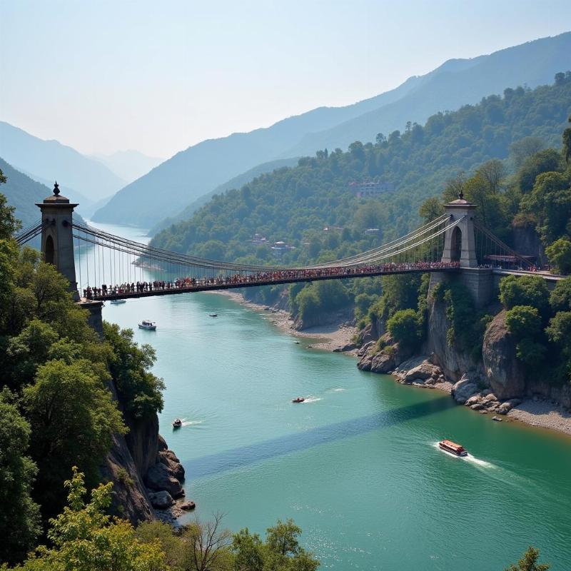 Lakshman Jhula Bridge in Rishikesh