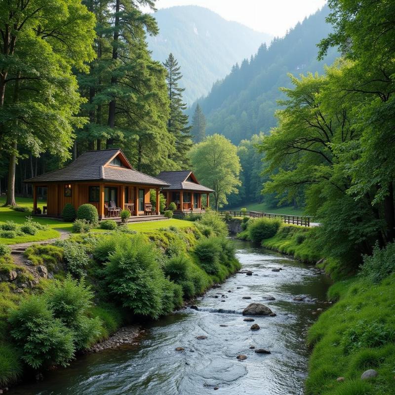 Serene Riverside Cottages in Tirthan Valley