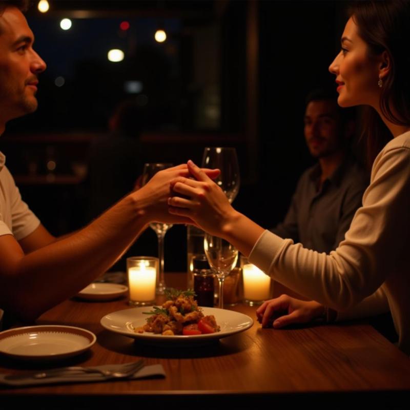 Couple enjoying a romantic dinner at a restaurant in Dombivli