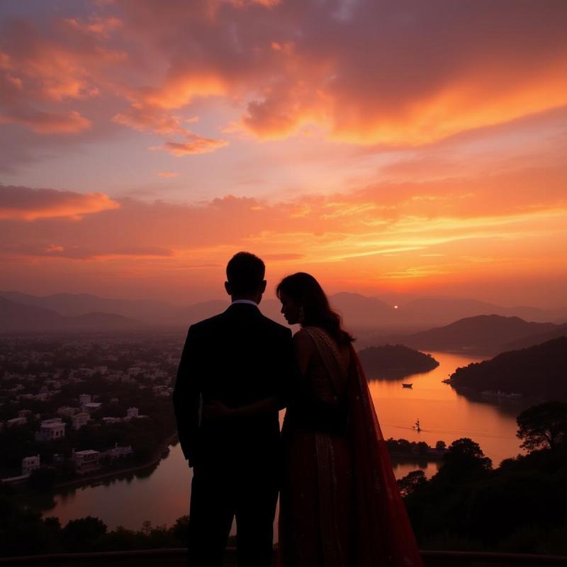 Panoramic Sunset View from Sajjangarh Palace, Udaipur