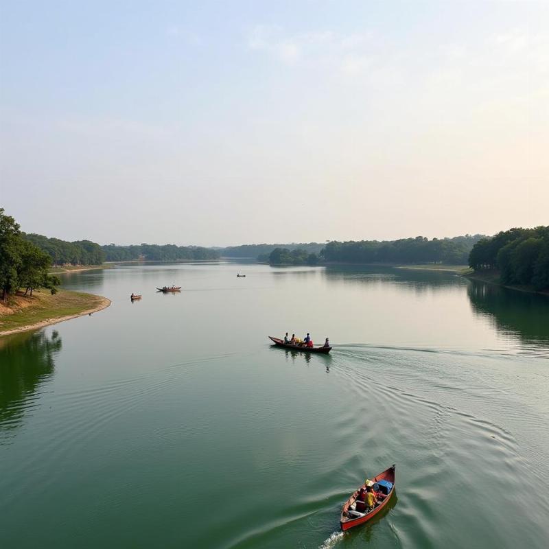 Boating on Sarovar Lake, Indroda Nature Park near Gandhinagar