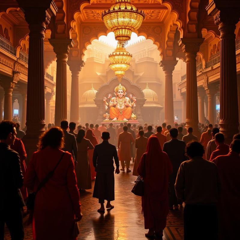 Devotees at Shree Siddhivinayak Temple