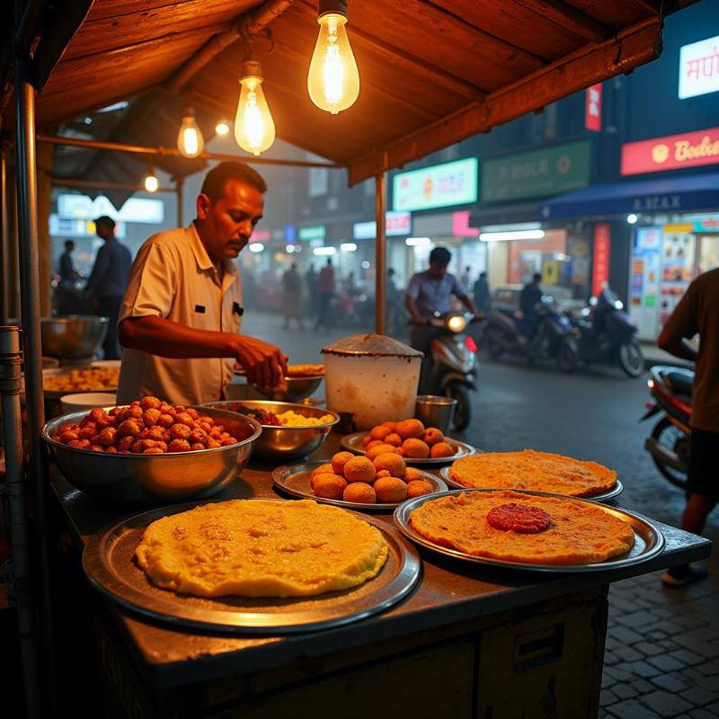 Street food breakfast stall in Gachibowli