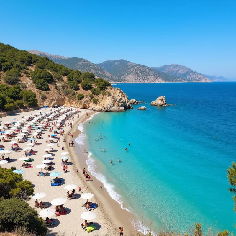 Beaches in Albanian Riviera during Summer