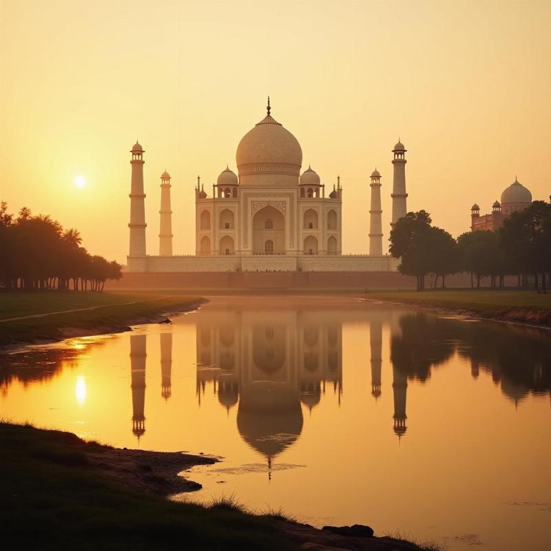 Mesmerizing sunrise view of the Taj Mahal