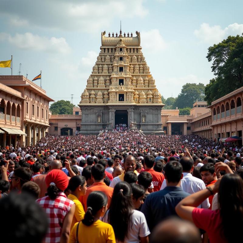 Devotees at Tirupati Temple