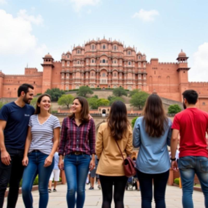 Group exploring Rajasthan on a tour organized from Secunderabad