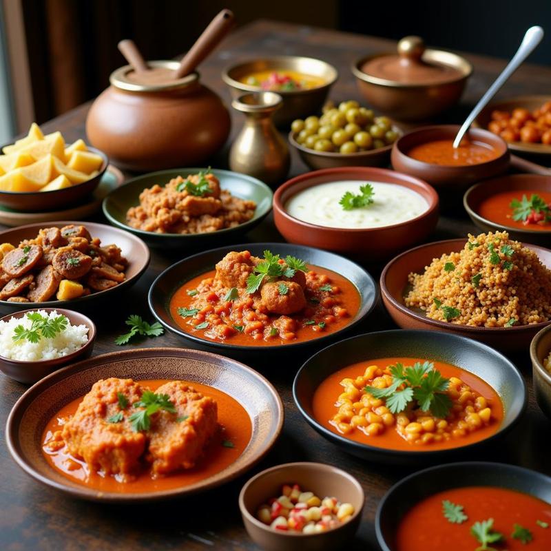 A spread of delicious traditional Kashmiri cuisine