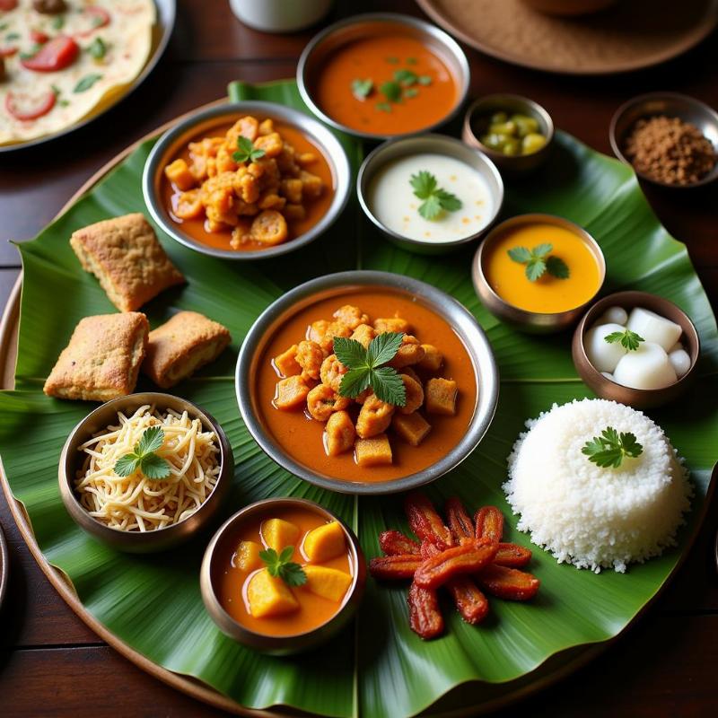 Traditional Kerala Meal in Alleppey