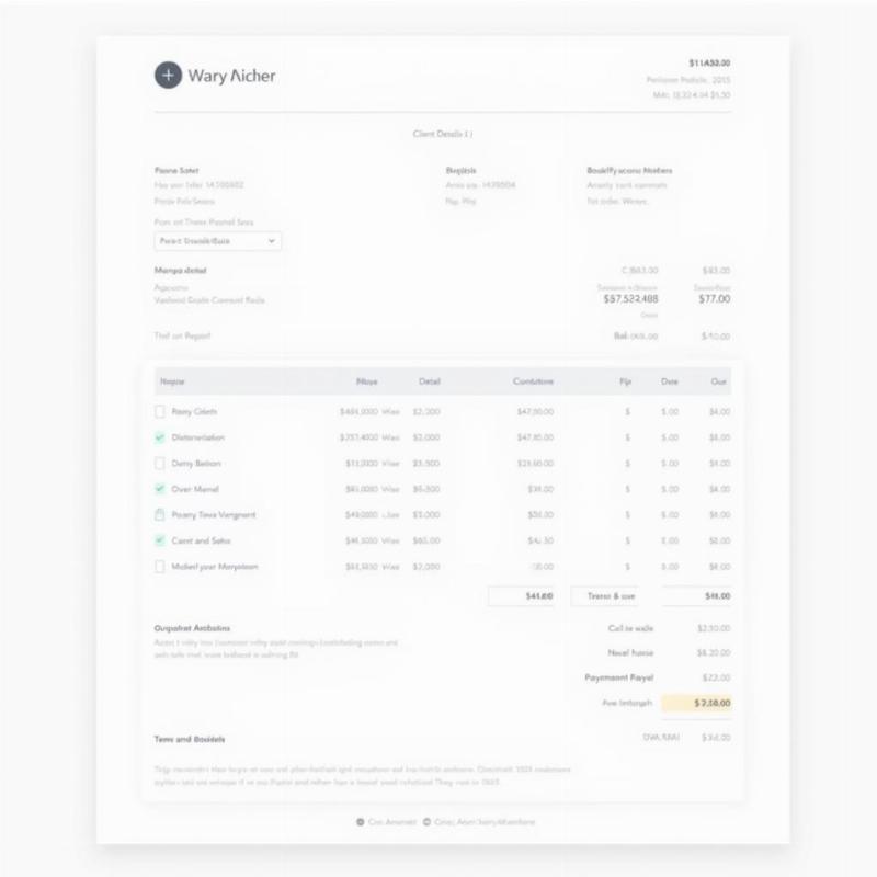 Example of a Travel Agency Bill Format