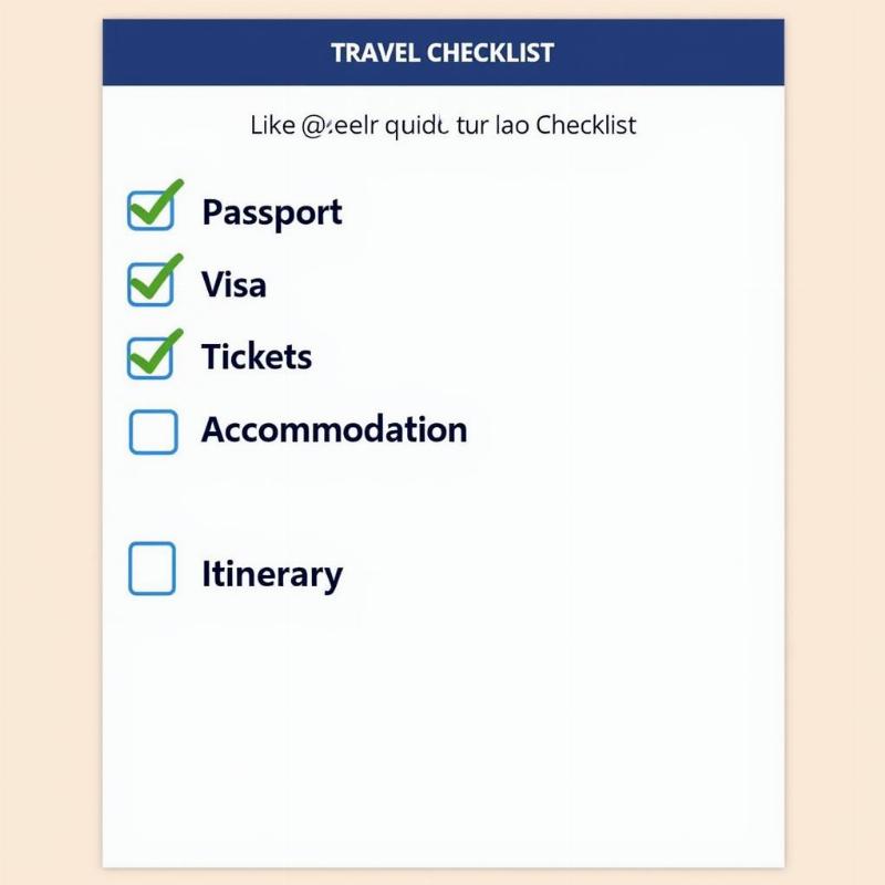 Travel Planning Checklist