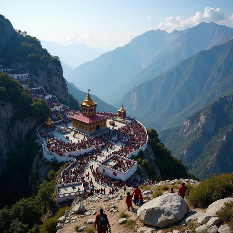 Vaishno Devi Yatra helicopter view