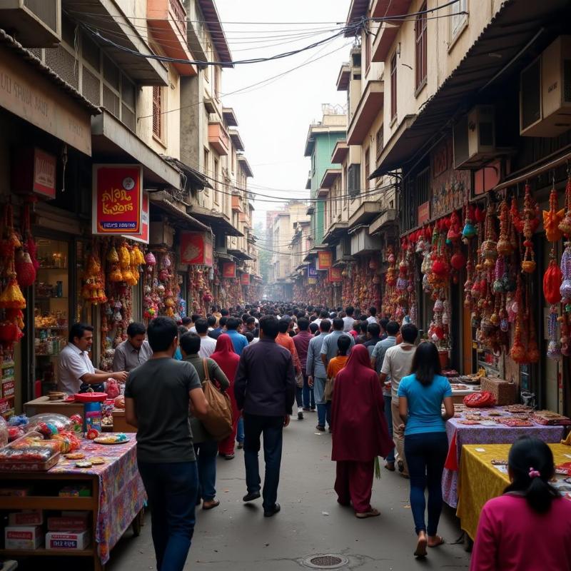 Weekend crowd at Sarojini Nagar Market