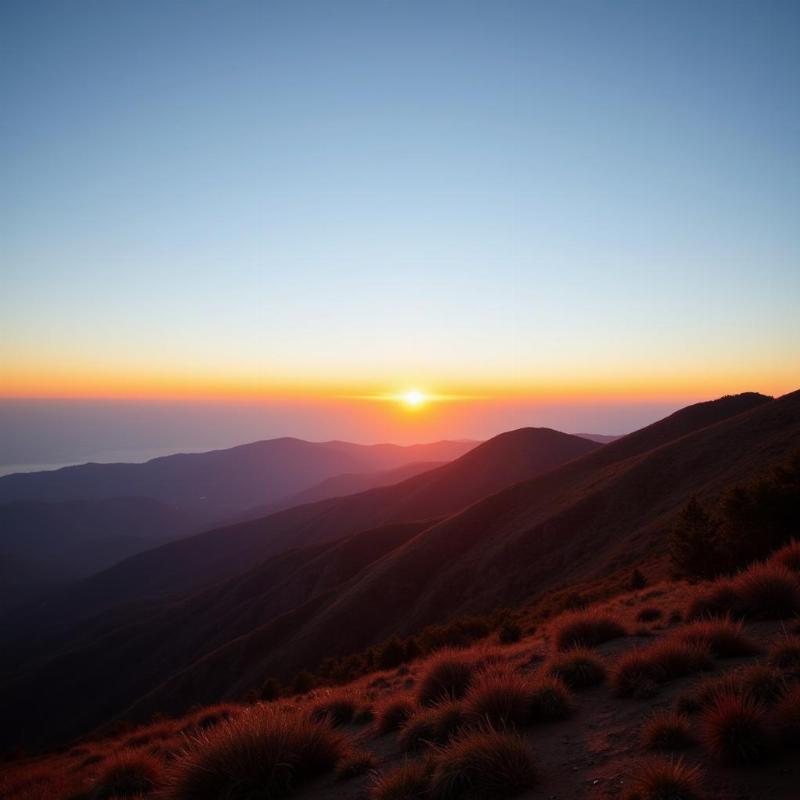 Sunset Point in Mahabaleshwar during winter