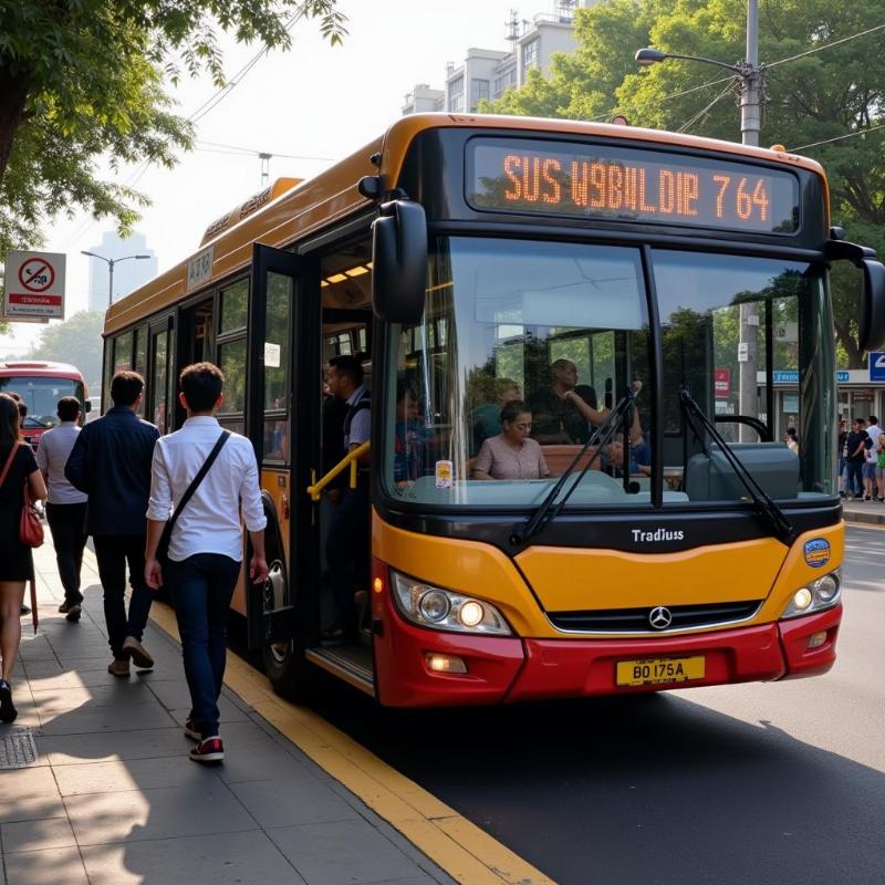 Commuters on 764 Bus in Nehru Place