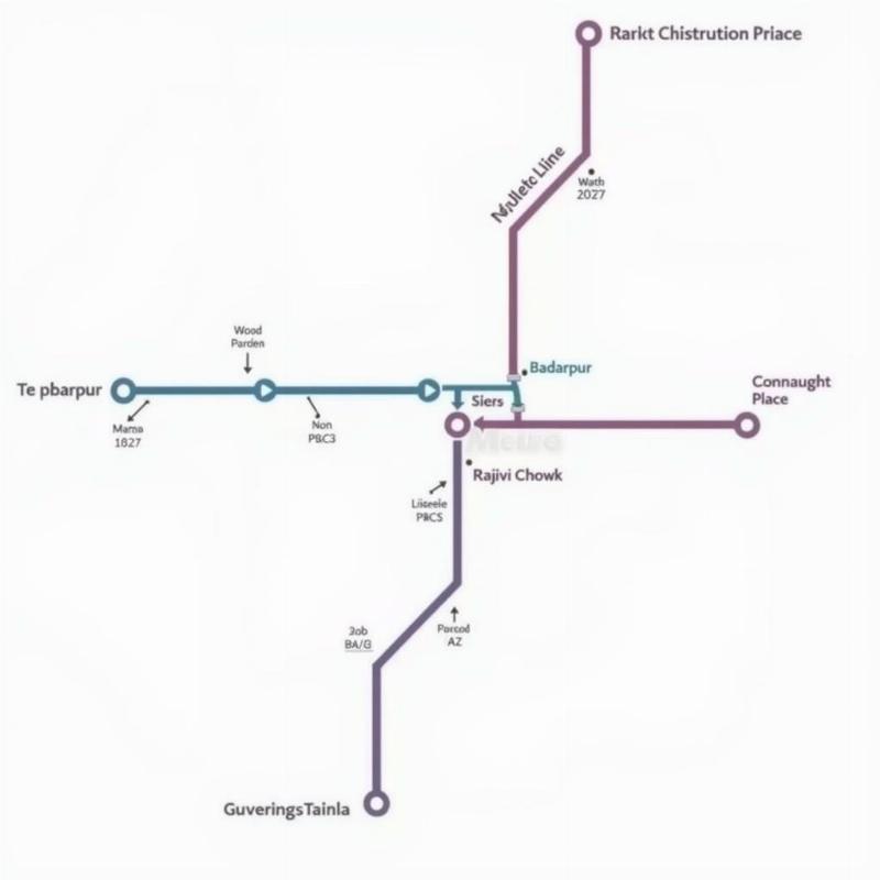 Delhi Metro Map: Badarpur to Connaught Place Route