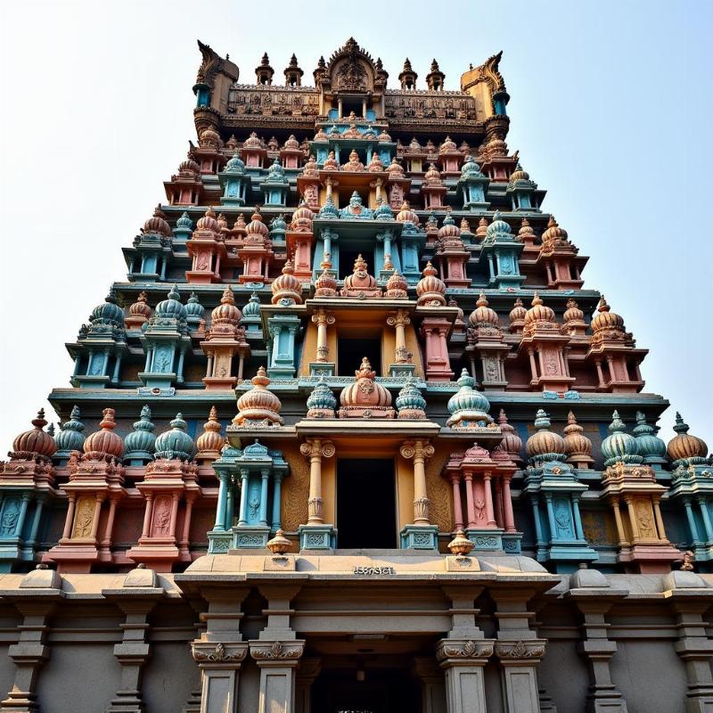 The intricate details of the Chidambaram Temple Gopuram