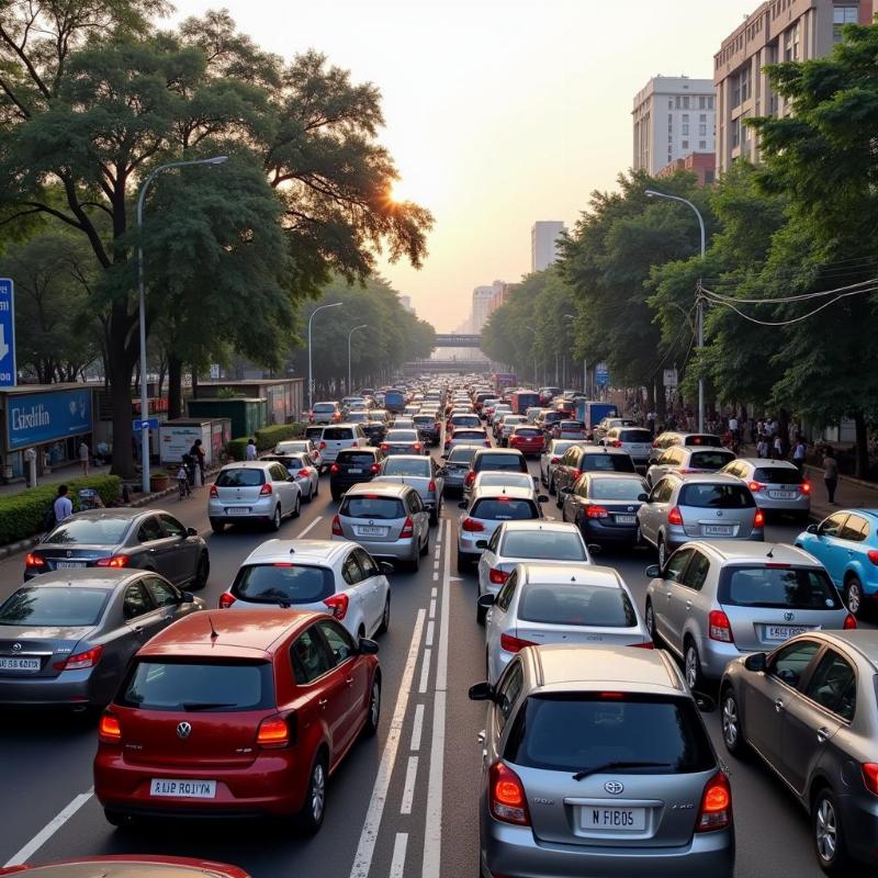 Delhi Traffic Congestion Near Nehru Place