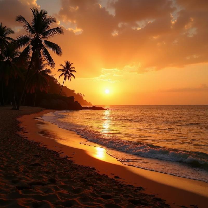 Sunset view of Goa beaches