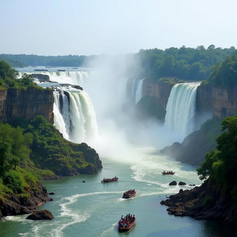 Panoramic view of Hogenakkal Falls