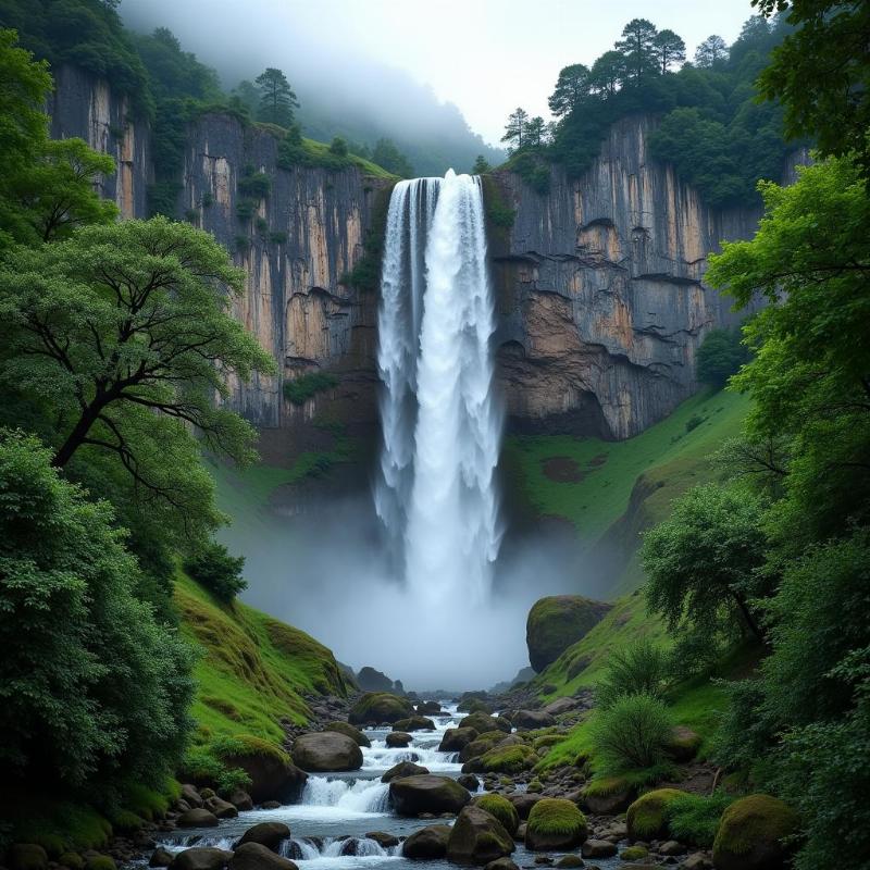 Kakachi Falls Scenic Waterfall