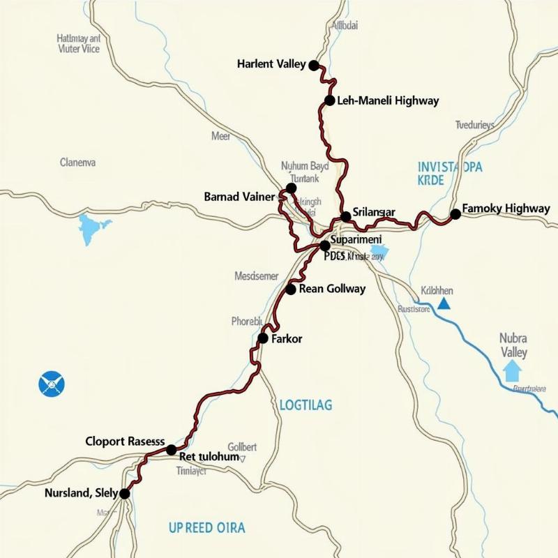 Ladakh Motorbike Tour Route Map