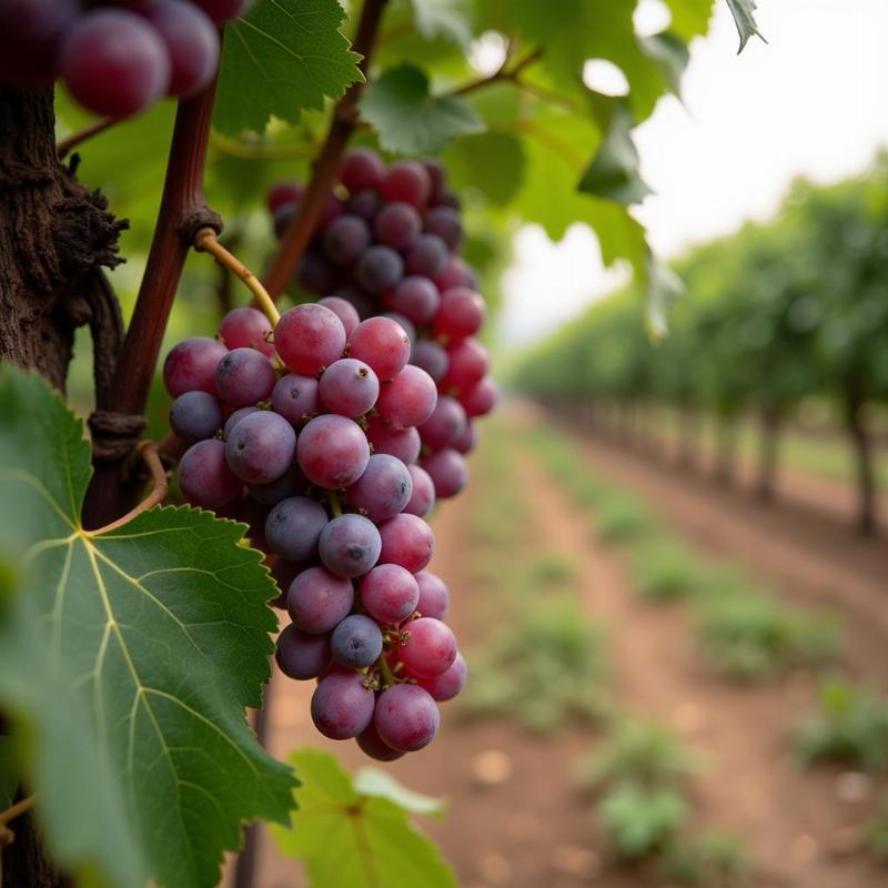 Grapes hanging in a Nashik vineyard